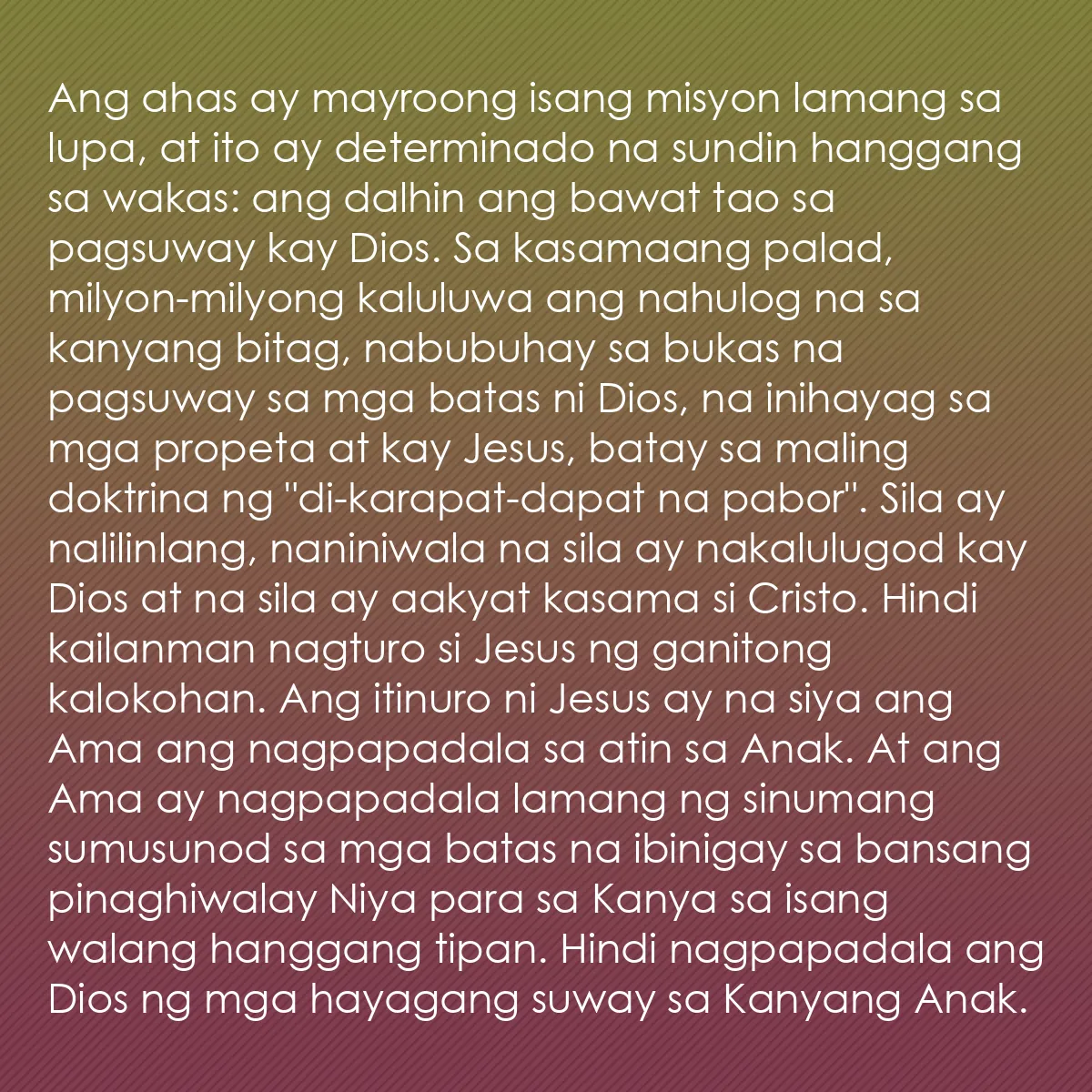0028 - Post tungkol sa Batas ng Diyos: Ang ahas ay mayroong isang misyon lamang sa lupa,...