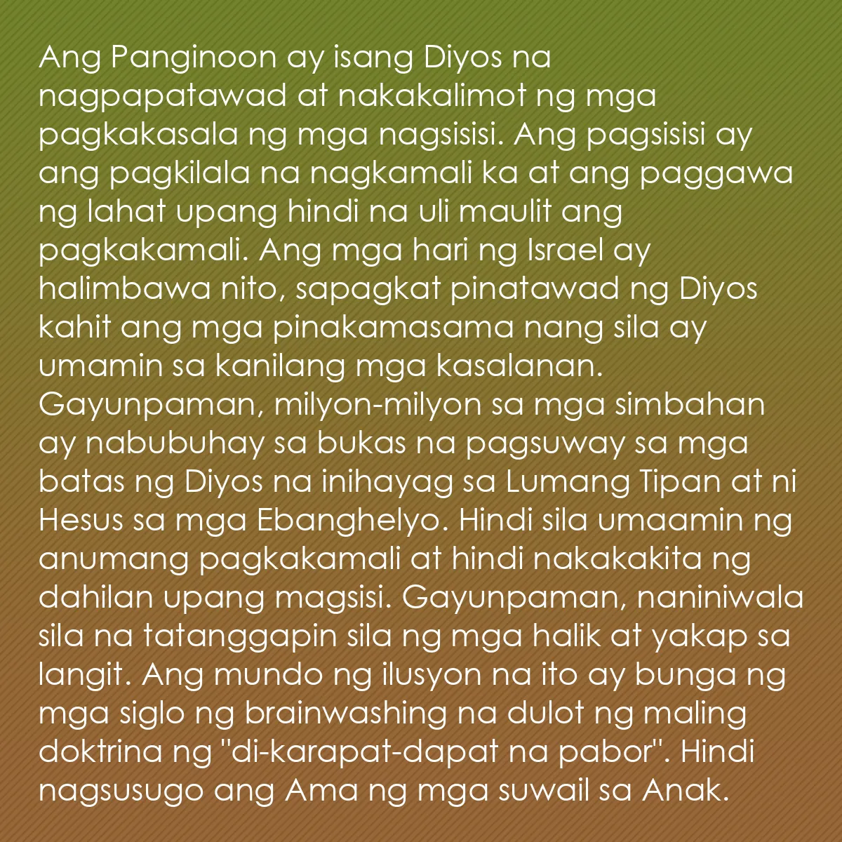 0049 - Post tungkol sa Batas ng Diyos: Ang Panginoon ay isang Diyos na nagpapatawad at nakakalimot...