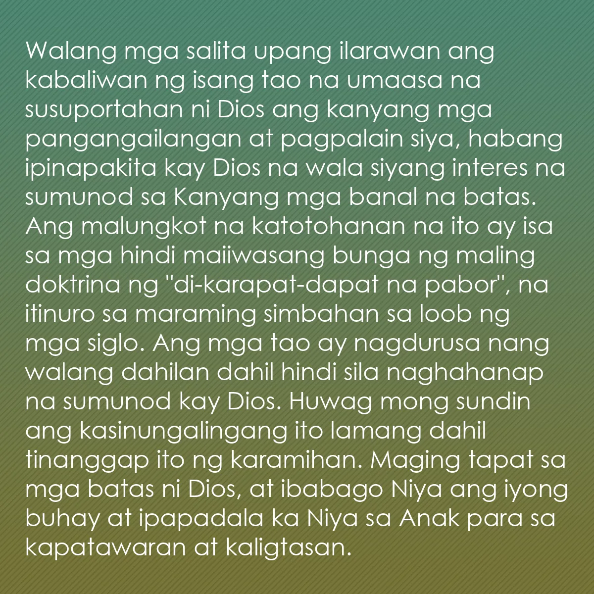 0083 - Post tungkol sa Batas ng Diyos: Walang mga salita upang ilarawan ang kabaliwan ng...