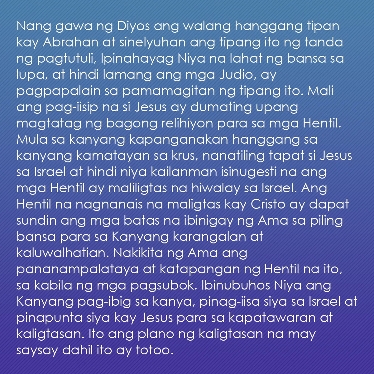 0087 - Post tungkol sa Batas ng Diyos: Nang gawa ng Diyos ang walang hanggang tipan kay Abrahan...