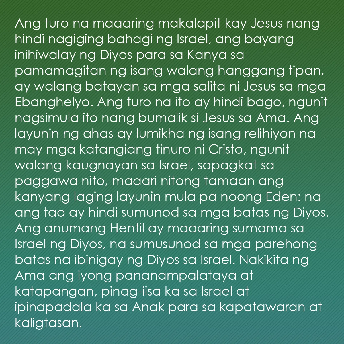 0090 - Post tungkol sa Batas ng Diyos: Ang turo na maaaring makalapit kay Jesus nang hindi...