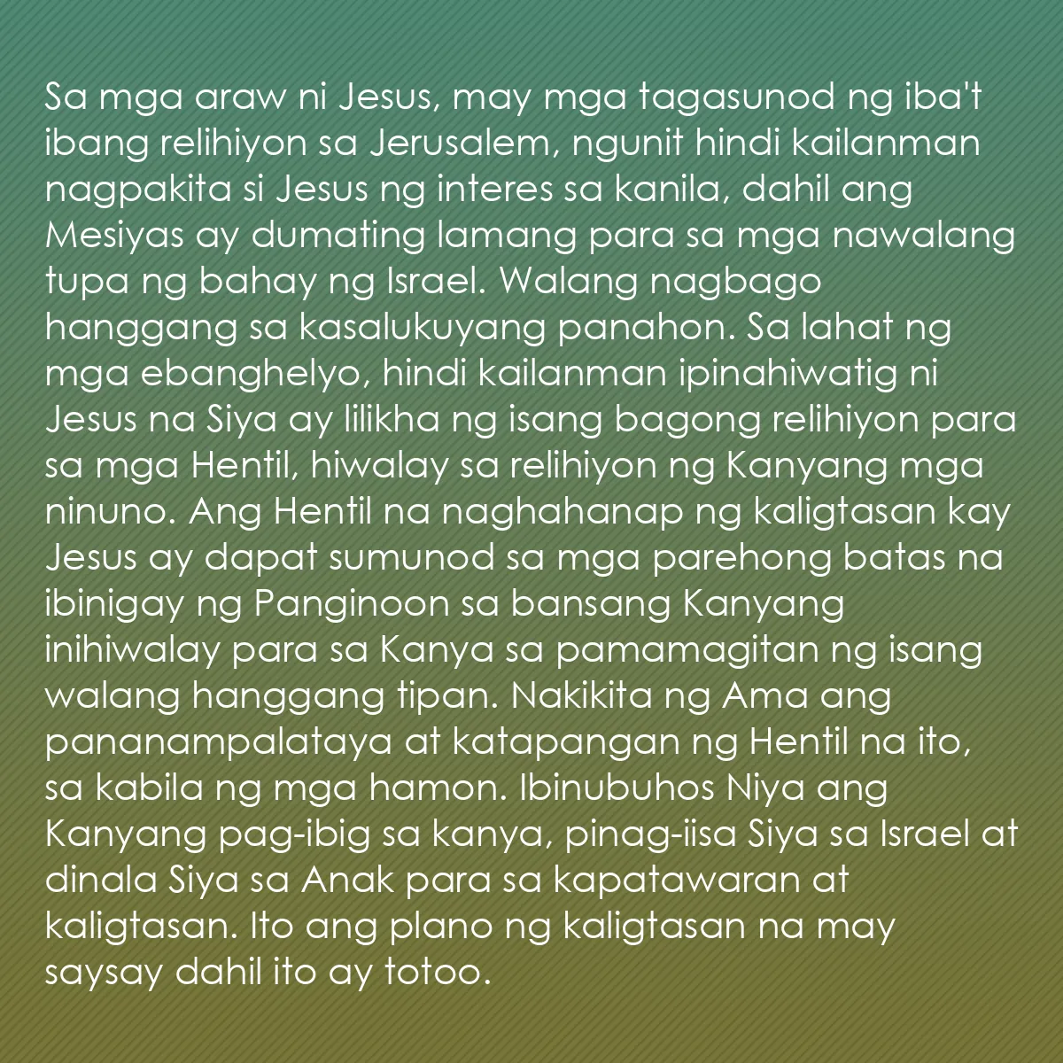 0103 - Post tungkol sa Batas ng Diyos: Sa mga araw ni Jesus, may mga tagasunod ng iba