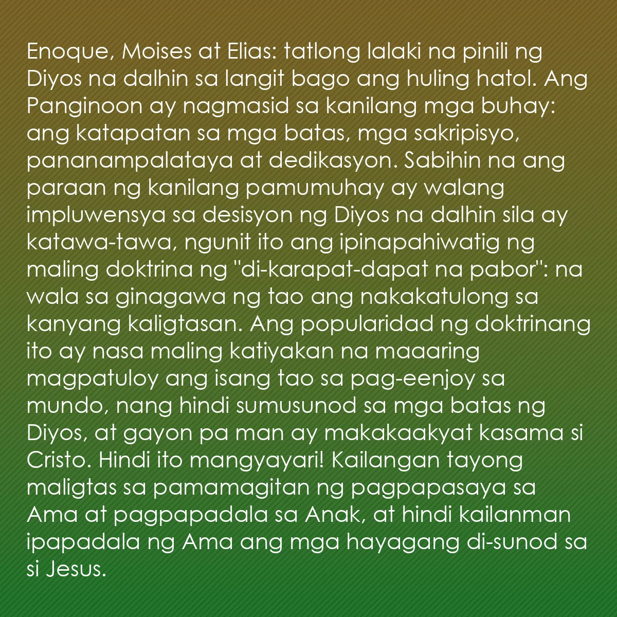 0156 - Post tungkol sa Batas ng Diyos: Enoque, Moises at Elias: tatlong lalaki na pinili...