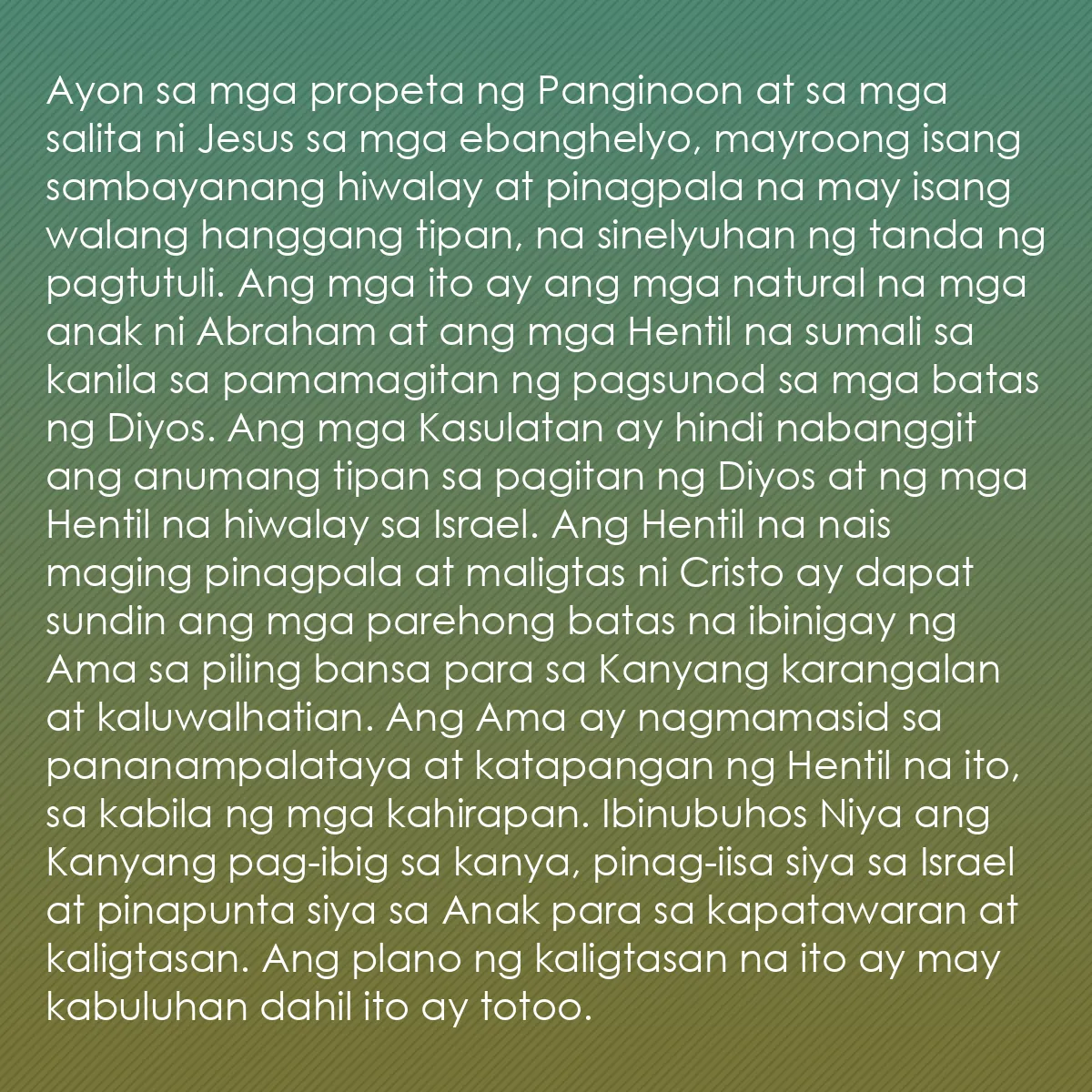 0183 - Post tungkol sa Batas ng Diyos: Ayon sa mga propeta ng Panginoon at sa mga salita...