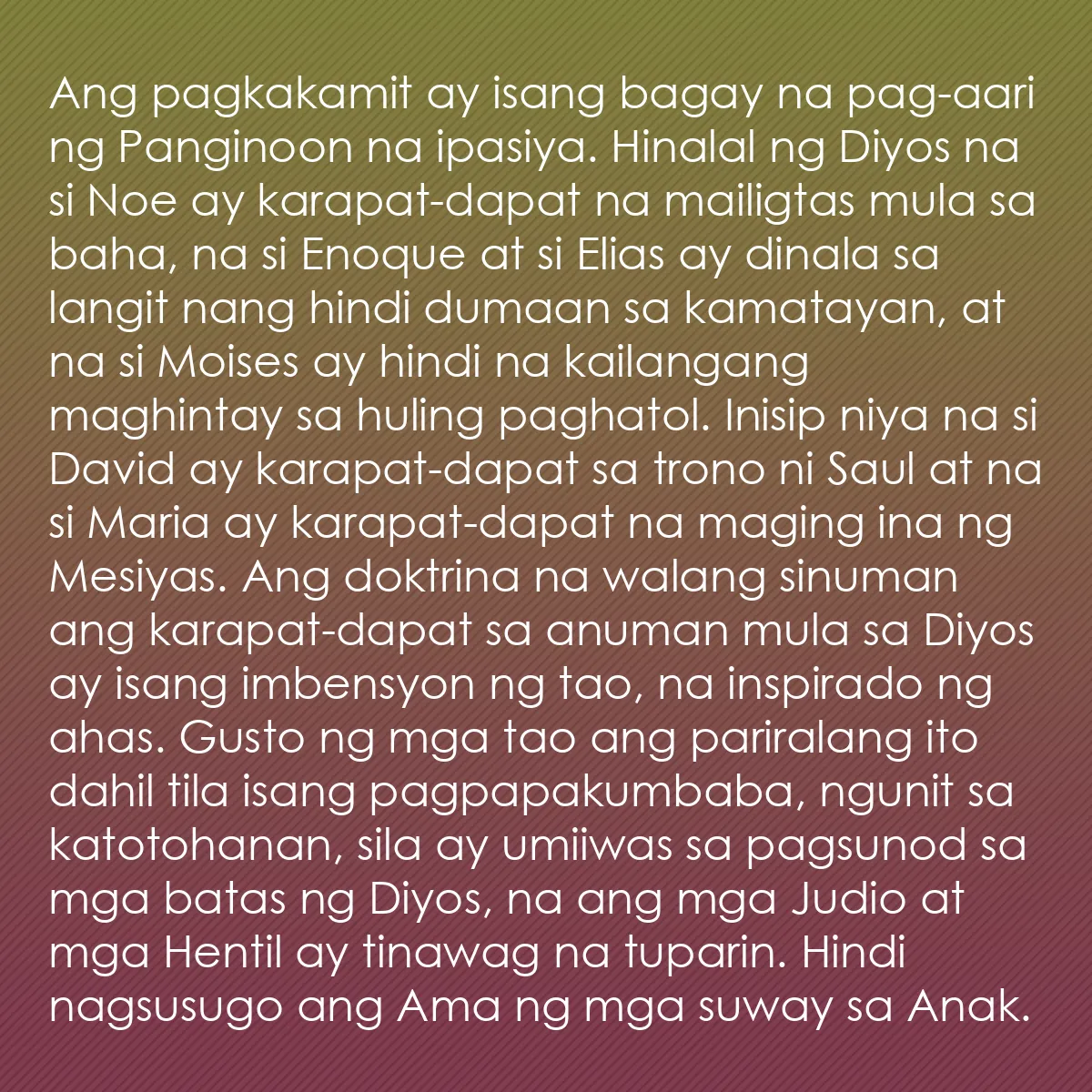 0228 - Post tungkol sa Batas ng Diyos: Ang pagkakamit ay isang bagay na pag-aari ng Panginoon...