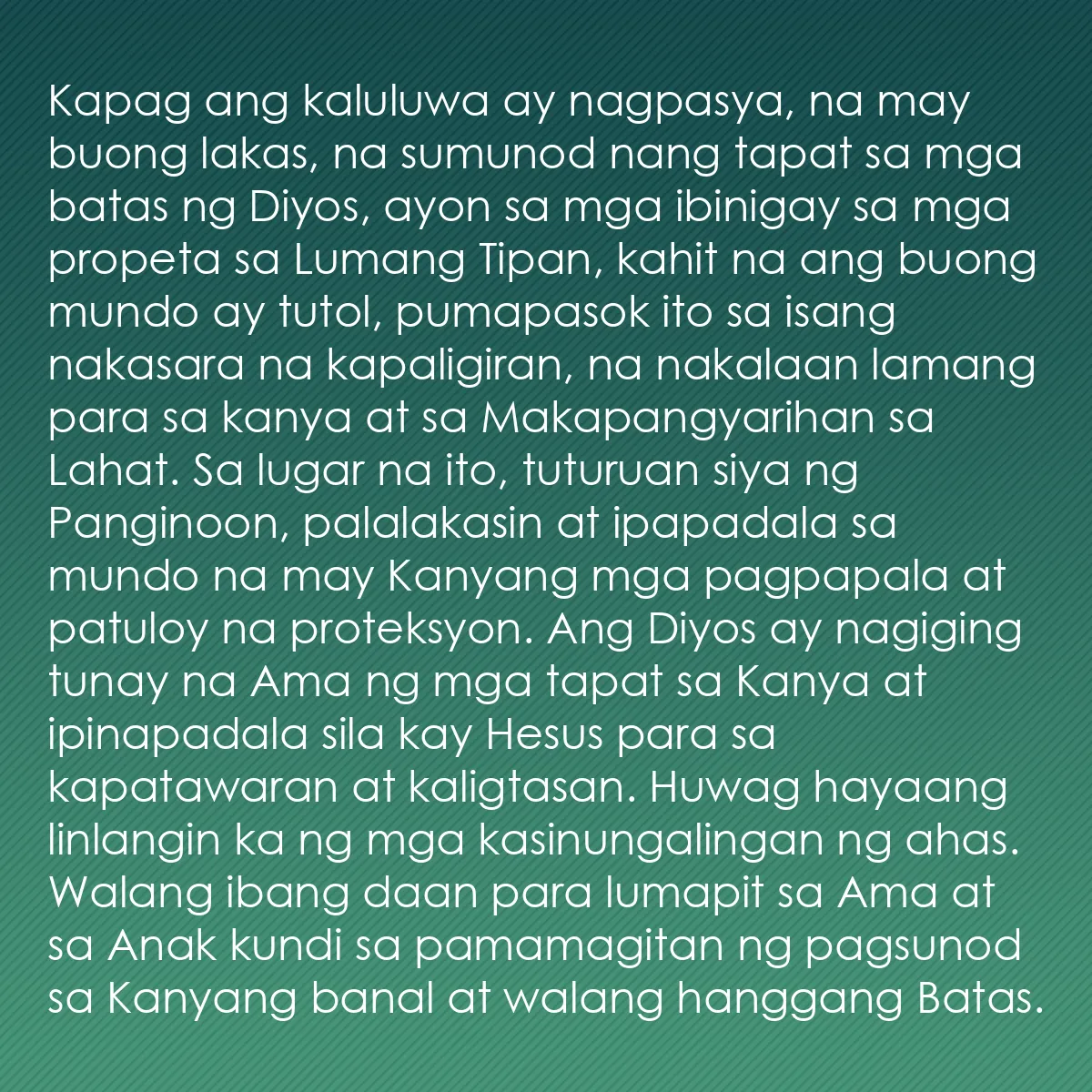 0245 - Post tungkol sa Batas ng Diyos: Kapag ang kaluluwa ay nagpasya, na may buong lakas,...