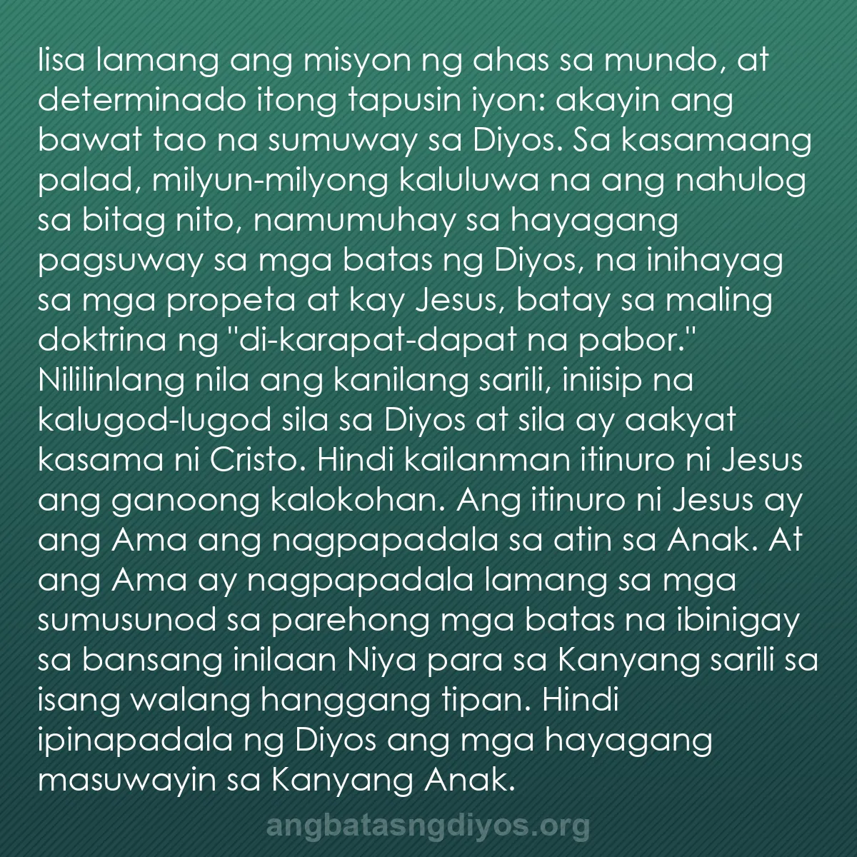 b0060 - Post tungkol sa Batas ng Diyos: Iisa lamang ang misyon ng ahas sa mundo, at determinado itong...