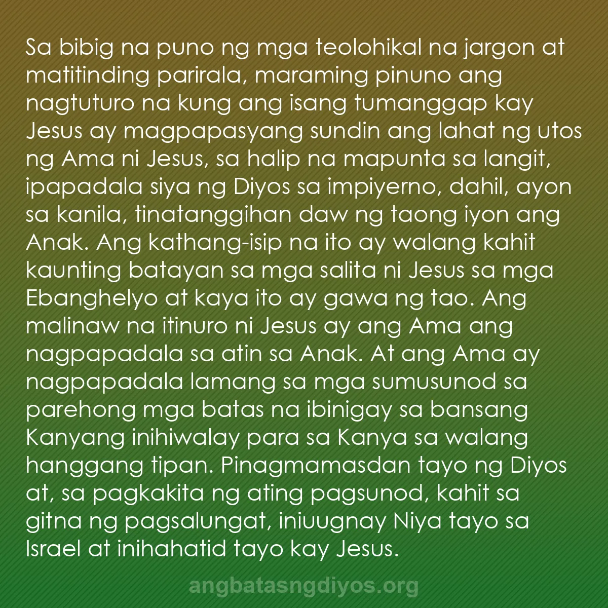 b0176 - Post tungkol sa Batas ng Diyos: Sa bibig na puno ng mga teolohikal na jargon at matitinding...