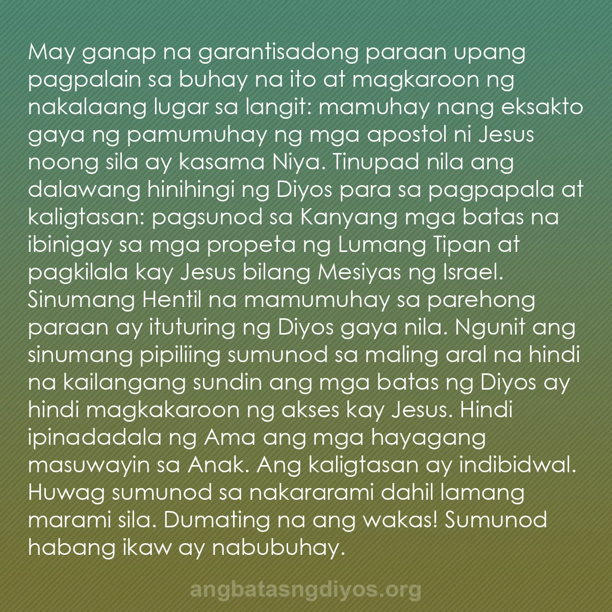 b0183 - Post tungkol sa Batas ng Diyos: May ganap na garantisadong paraan upang pagpalain sa buhay na...