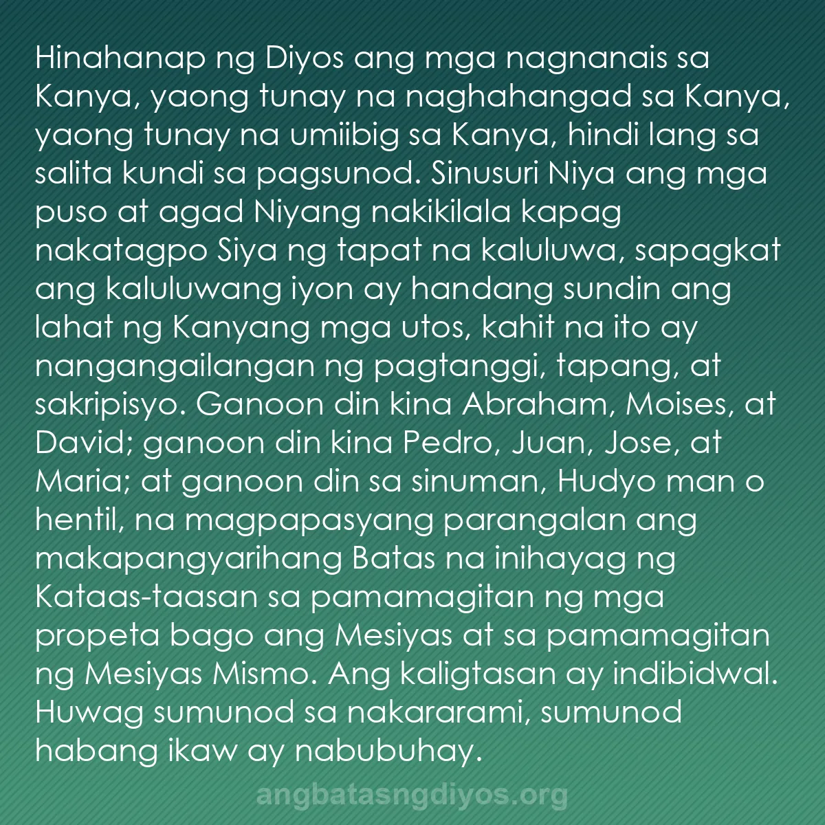 b0205 - Post tungkol sa Batas ng Diyos: Hinahanap ng Diyos ang mga nagnanais sa Kanya, yaong tunay na...