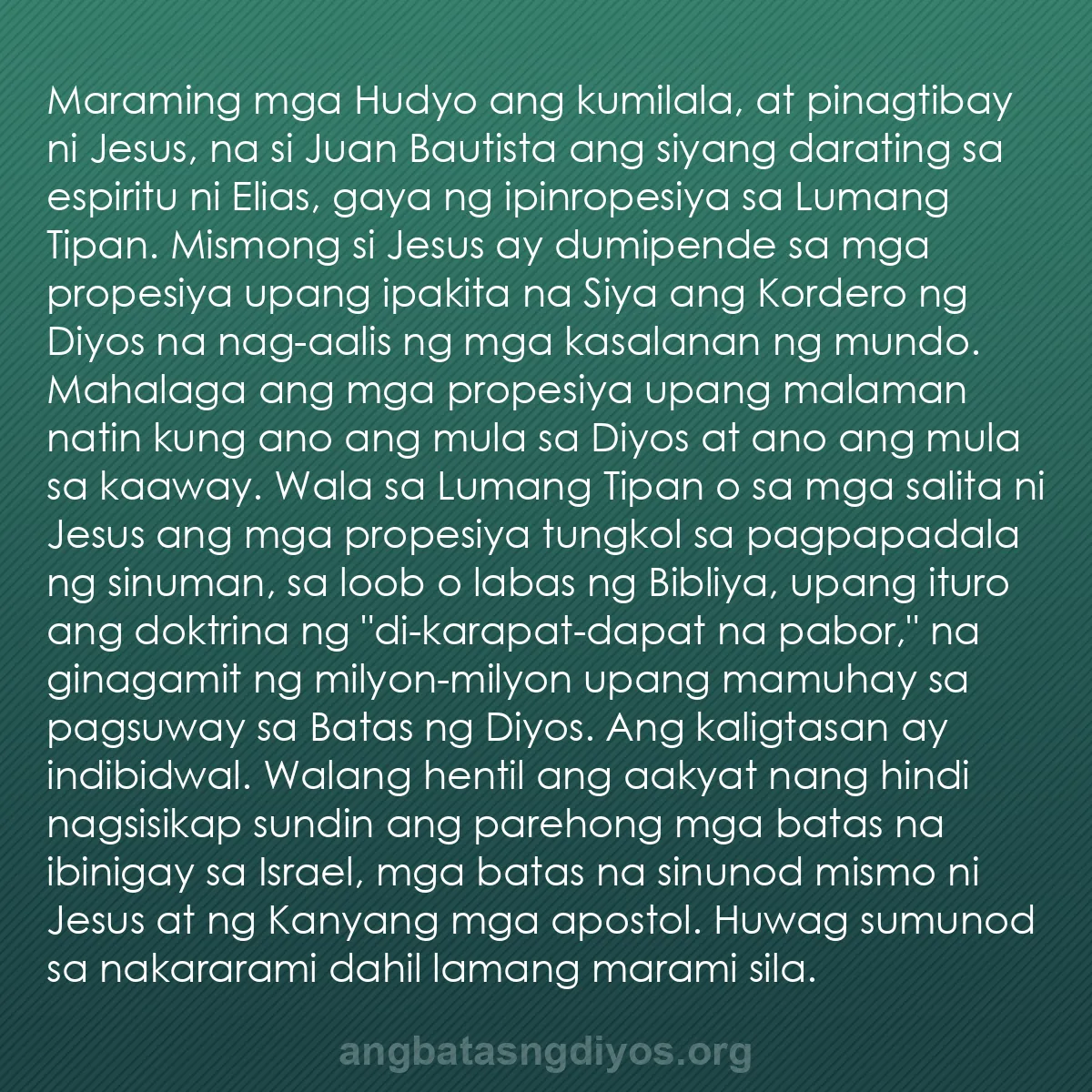b0220 - Post tungkol sa Batas ng Diyos: Maraming mga Hudyo ang kumilala, at pinagtibay ni Jesus, na...