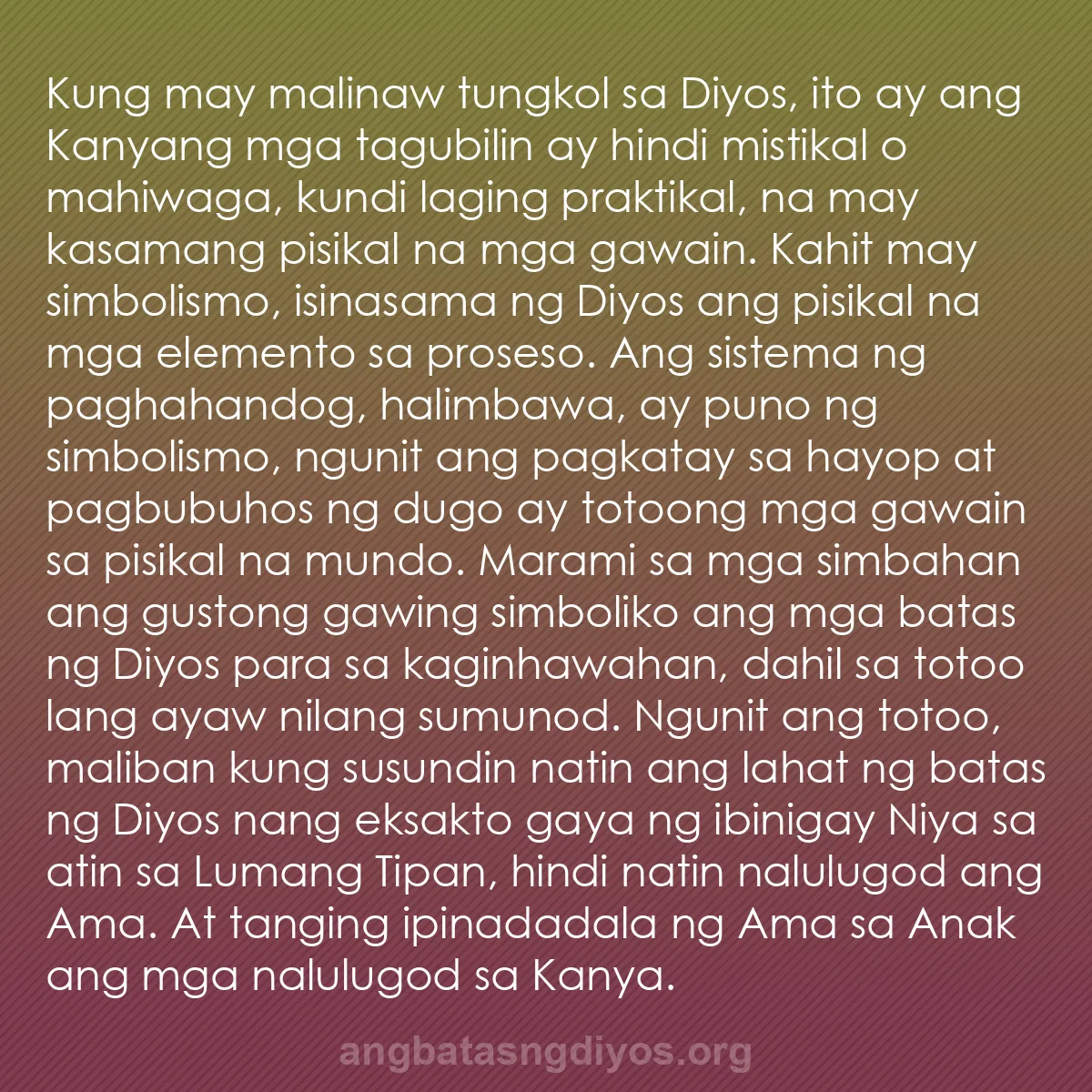 b0228 - Post tungkol sa Batas ng Diyos: Kung may malinaw tungkol sa Diyos, ito ay ang Kanyang mga tagubilin...