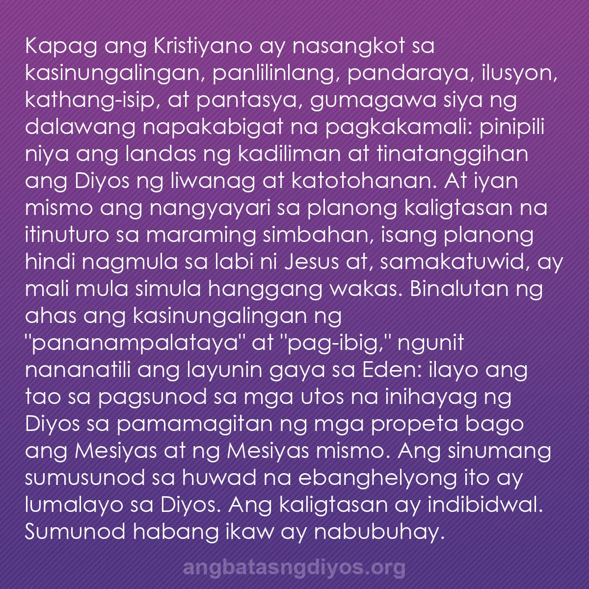 b0251 - Post tungkol sa Batas ng Diyos: Kapag ang Kristiyano ay nasangkot sa kasinungalingan, panlilinlang,...