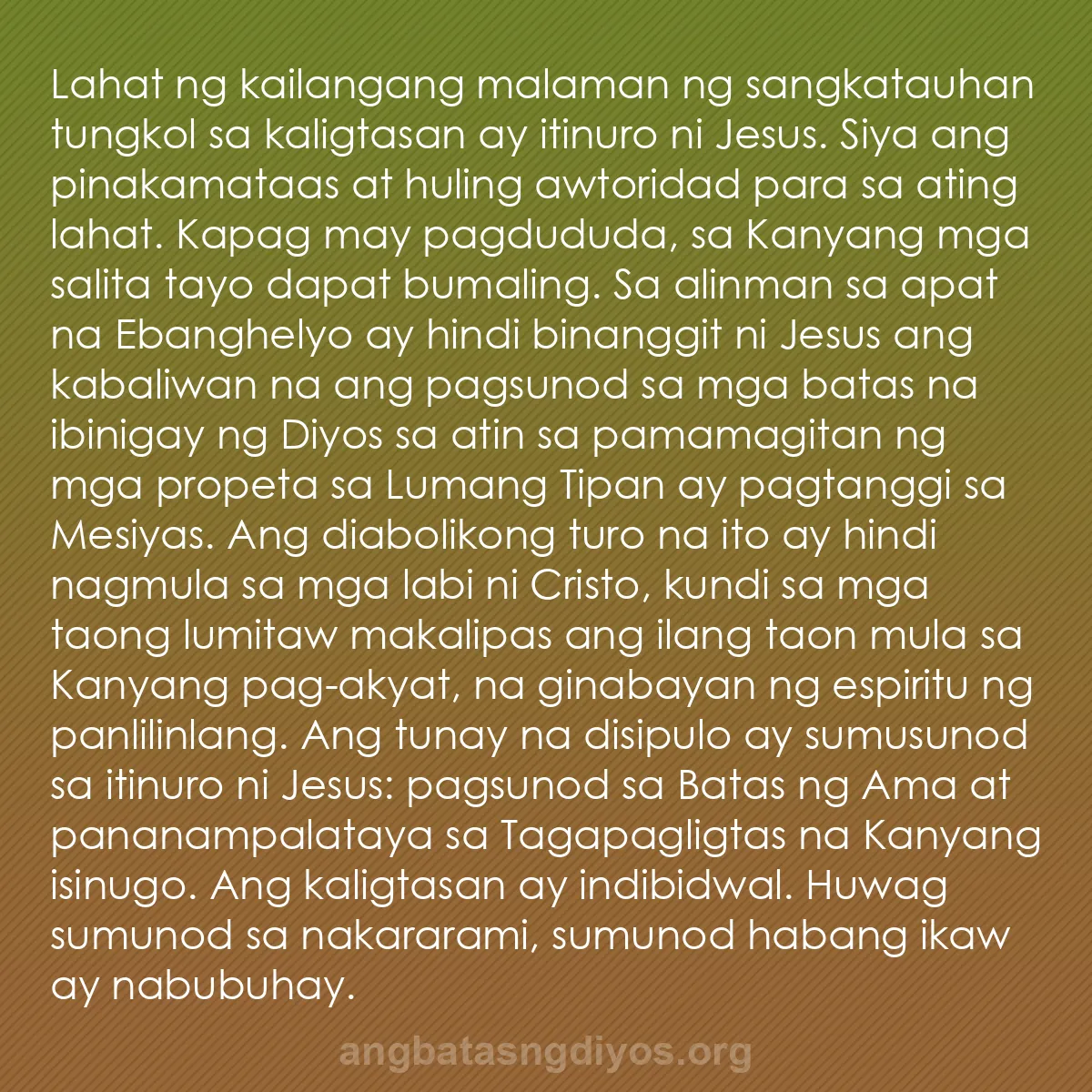 b0349 - Post tungkol sa Batas ng Diyos: Lahat ng kailangang malaman ng sangkatauhan tungkol sa kaligtasan...