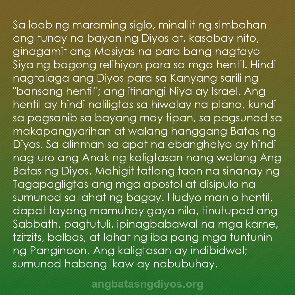 b0476 - Post tungkol sa Batas ng Diyos: Sa loob ng maraming siglo, minaliit ng simbahan ang tunay na...