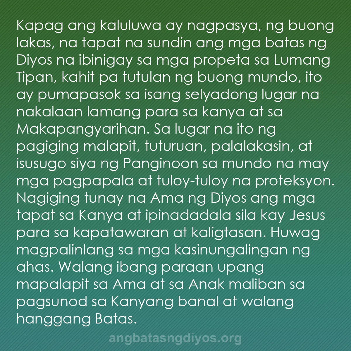 b0550 - Post tungkol sa Batas ng Diyos: Kapag ang kaluluwa ay nagpasya, ng buong lakas, na tapat na...