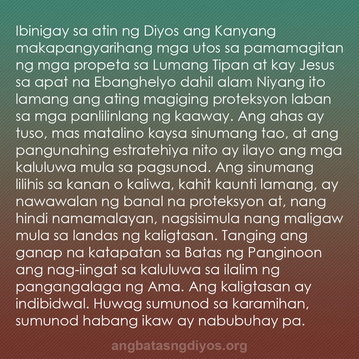 b0553 - Post tungkol sa Batas ng Diyos: Ibinigay sa atin ng Diyos ang Kanyang makapangyarihang mga utos...